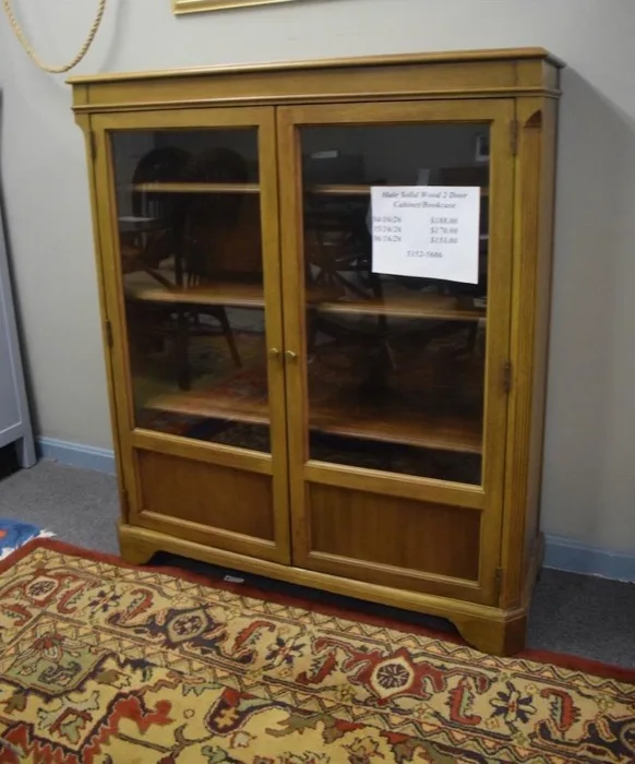 Hale solid wood glass-door bookcase at Elite Repeat Furniture Consignment